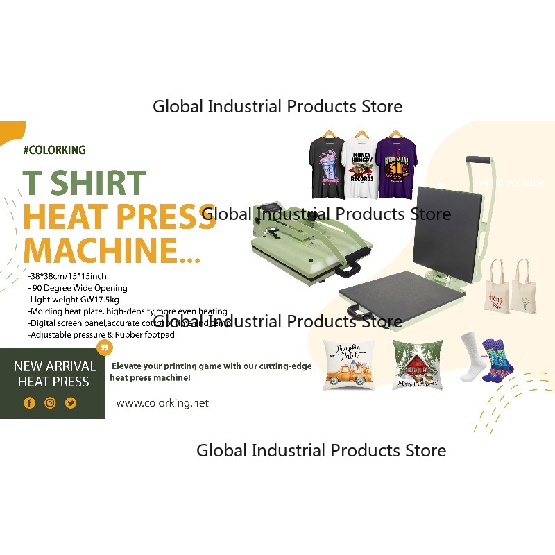 Commercial Printing Factory - 20年間の実績を持つ工場向け、38x38cmのワイドオープンヒートプレス機。Tシャツプリントに最適。手頃な価格の業務用衣料装飾機器。
