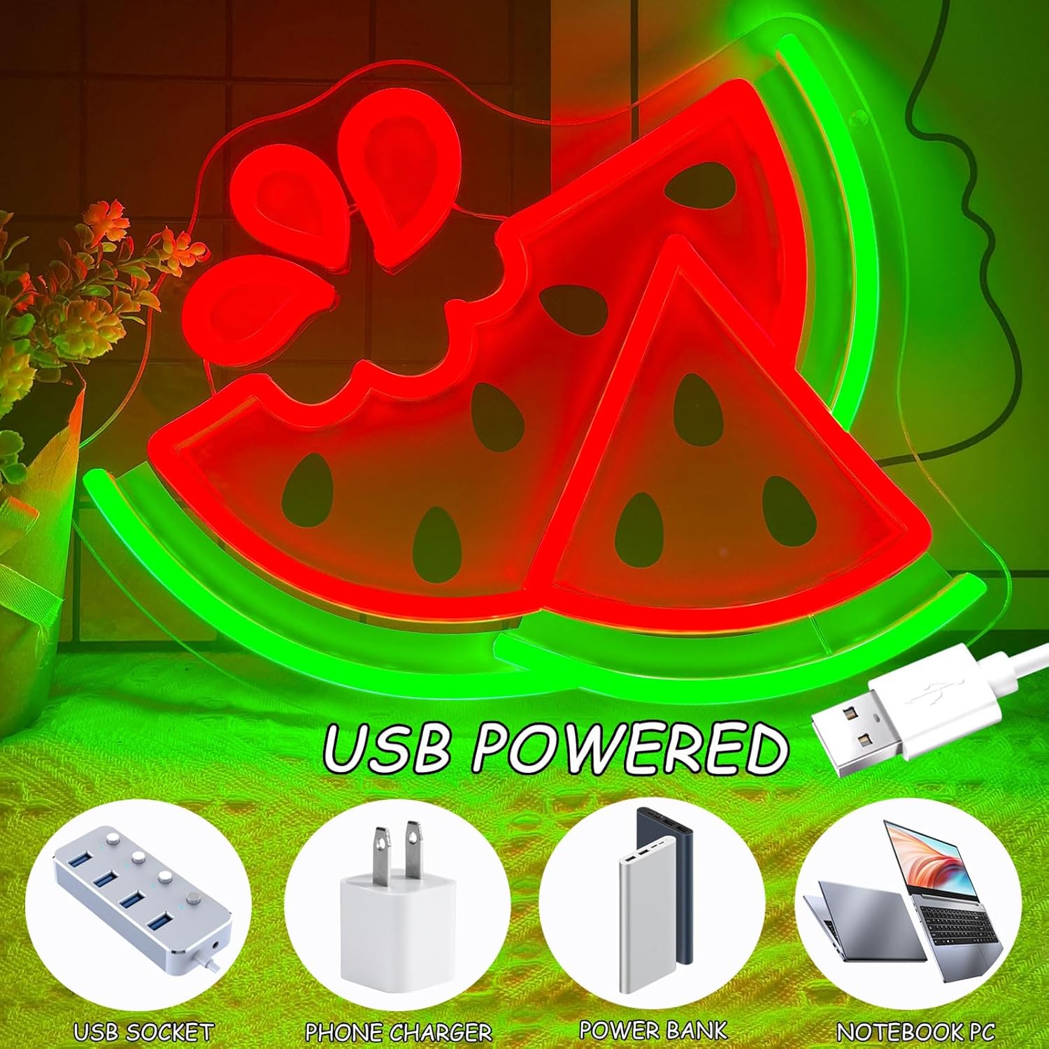 スイカネオンサイン UVプリント USB調光LEDネオンライ - Commercial Printing Shop のレビューと価格